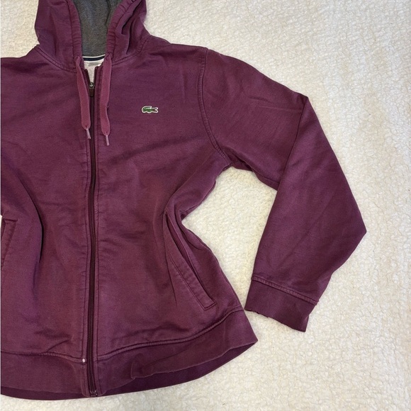 Lacoste Sport Women Purple Fleece Full Zip Hoodie - Picture 2 of 11